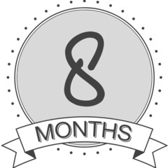 Baby timeline months name 3d illustration 