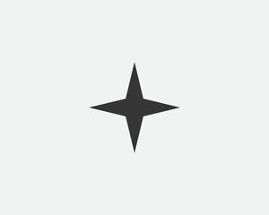 Obraz premium Star icon, vector shape. Abstract design spark sign. Black and white silhouette