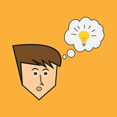 A man got an idea. Vector Illustration.