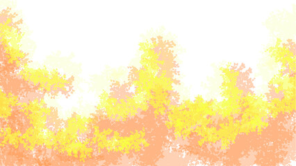 Fototapeta na wymiar autumn forest trees abstract background vector. orange watercolor digital painting