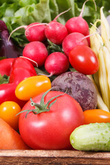 Fresh vegetables as healthy ingredients containing vitamins and minerals using for cooking dishes