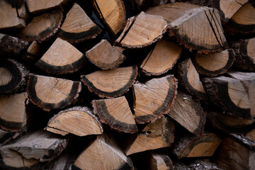 neatly stacked firewood, great background for design