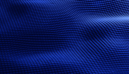 Abstract futuristic surface hexagon pattern with blue light rays