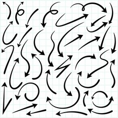 Hand drawn creative arrow set design