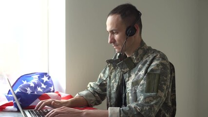 Writing note showing Veterans Day. Business photo showcasing a public holiday to honour US veterans and victims of all wars man with laptop smartphone and office supplies technology. - Powered by Adobe