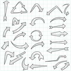 Hand drawn creative arrow set design