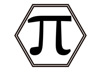 Icono negro de número pi en fondo blanco.