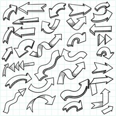 Hand drawn geometric doodle arrow set