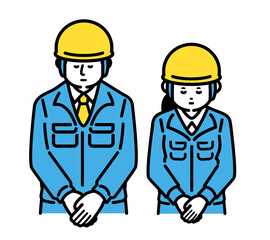 Male and female office workers to apologize