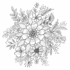 Wedding floral sketch card background