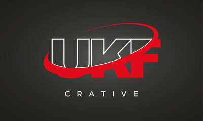 UKF letters creative technology logo design - obrazy, fototapety, plakaty