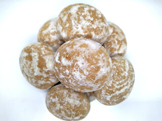 Russian gingerbread on a white background closeup photo.
