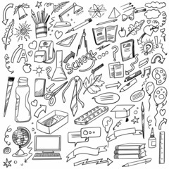 Hand draw doodle decorative set design