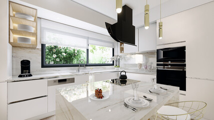 modern kitchen interior 