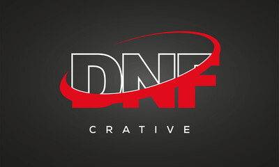 DNF letters creative technology logo design