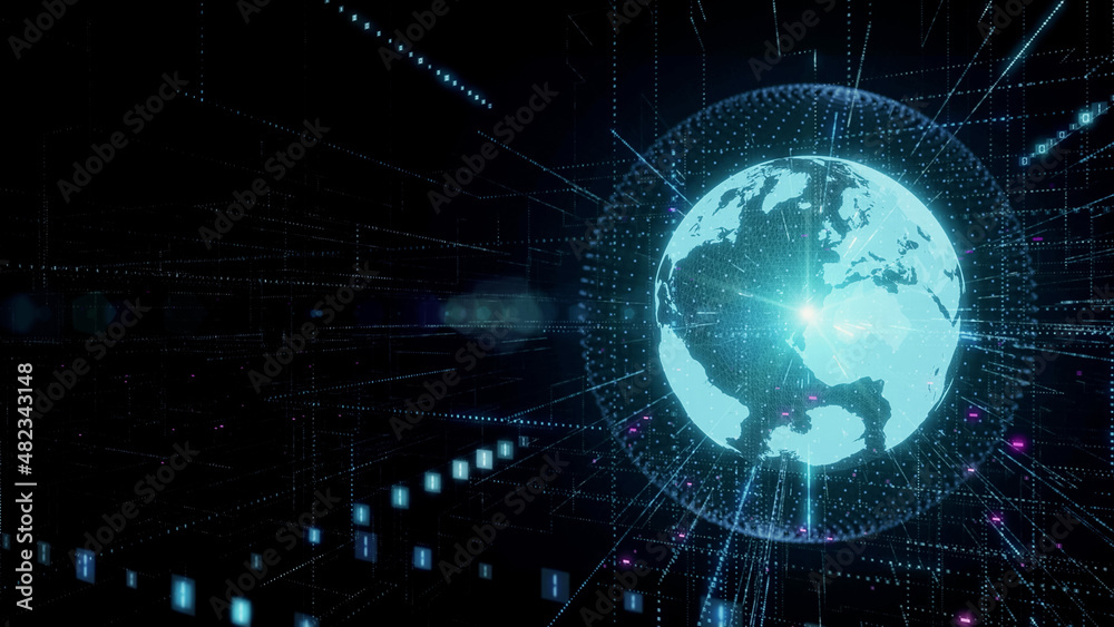 Aufkleber global communication network concept. digital transformation.