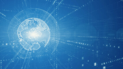Global communication network concept. Digital transformation.