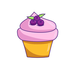 Brightly colored blueberry muffin