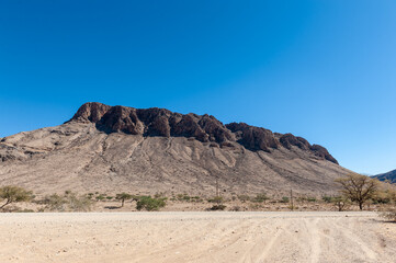 Impression of a mountain along the Tsondab River in the Hardap Region of Namibia