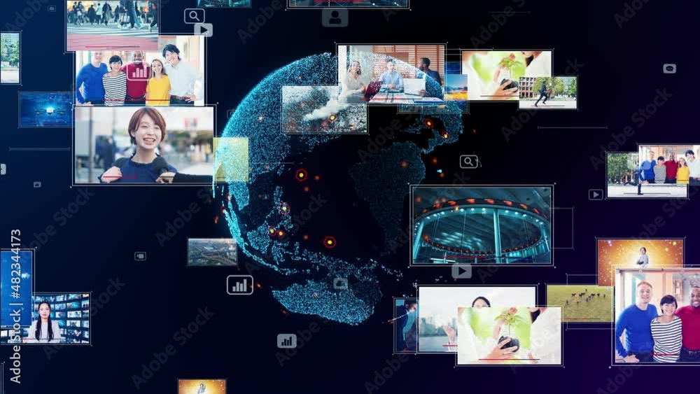Poster internet movie concept. video distribution service. streaming video. communication network.