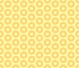 Sun flower seamless pattern. The botanical background. Pattern design for textiles, fabric, interior, wallpaper, decoration. Vector.