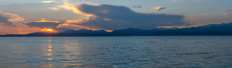 Sunset in Lazise on Lake Garda, Italy