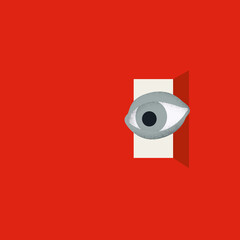 Privacy and data security issues vector concept. Symbol of modern technology, surveillance. Minimal illustration