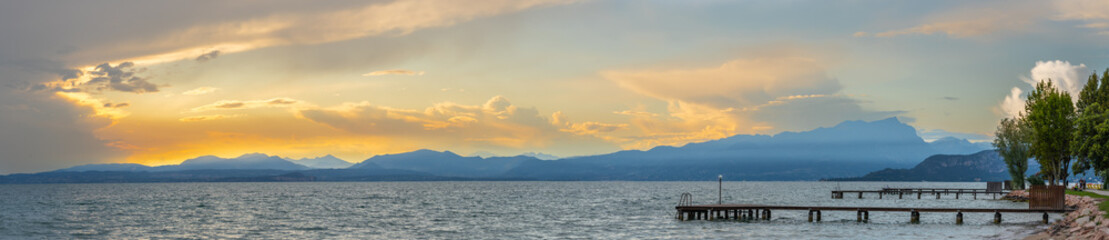Sunset in Lazise on Lake Garda, Italy