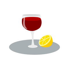 Isolated on white background, a vector cocktail glass with a lime wedge.