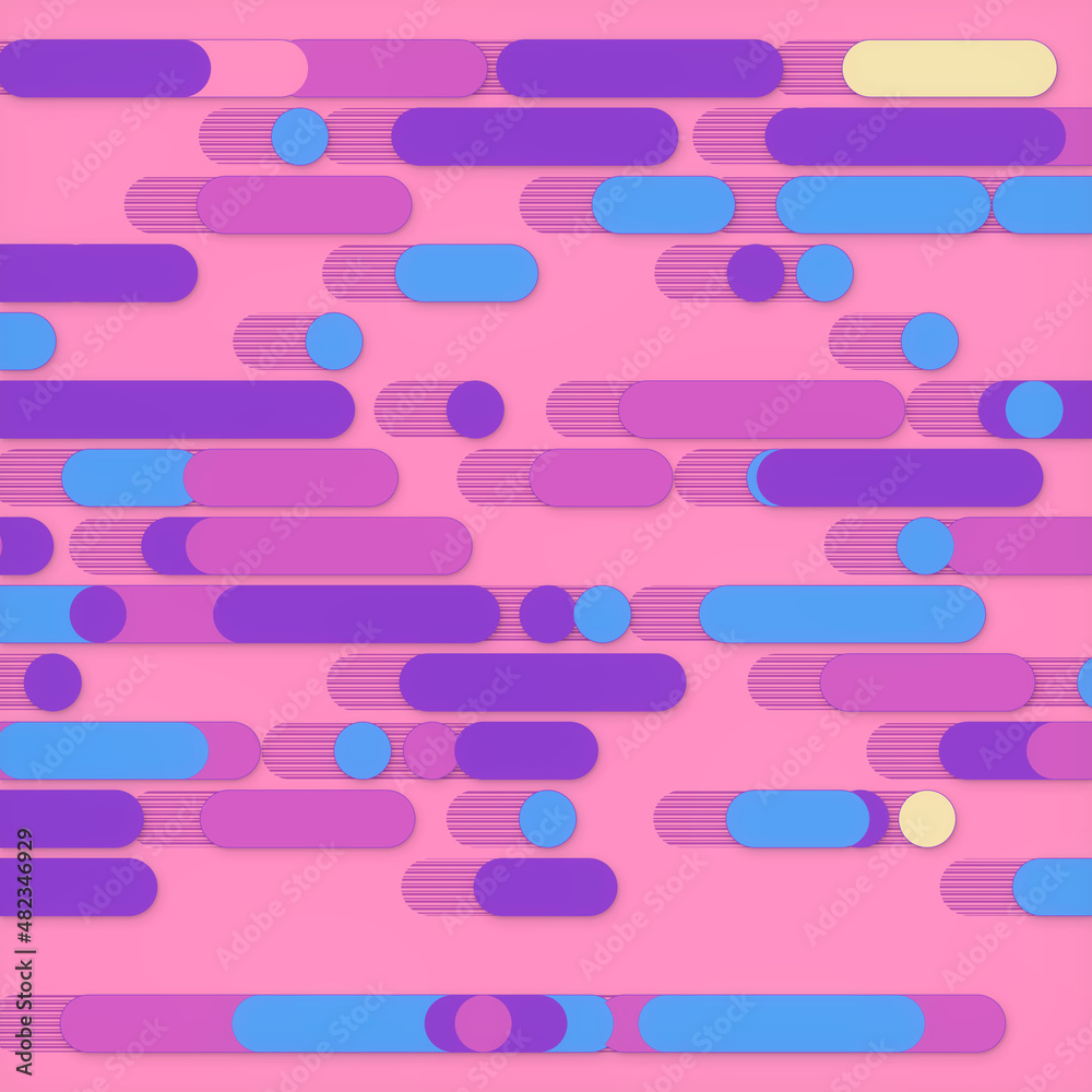 Aufkleber Pattern of colored geometric shapes. Abstract graphic design. Trendy background 3d rendering digital illustration