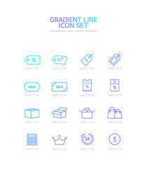 Gradient Simple Line Vector Icon. 
