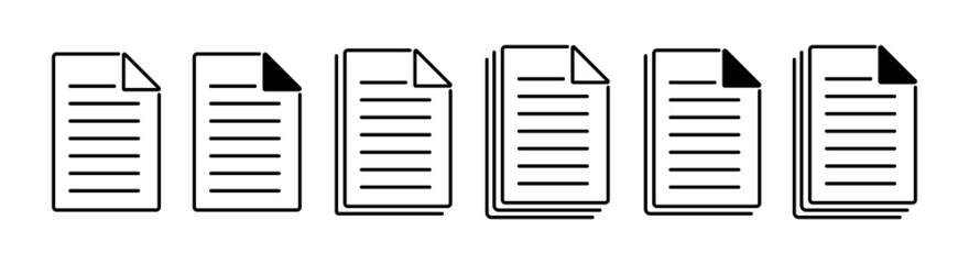 Documents icon.Office note sign.Paper document page line icon.Linear file icon isolated on white background.