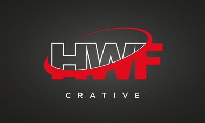 HWF letters creative technology logo design