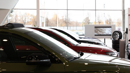interior of a car center selling luxury SUVs
