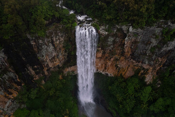 Aerial photo of the beautiful Purling Brook Falls, Queensland Australia