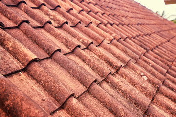 Tile roof pattern textured background.