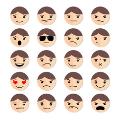 Set of faces with various emotion