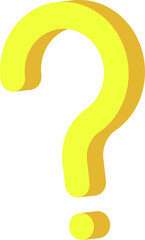 3d Realistic yellow question mark vector Illustration.