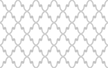 Abstract geometry pattern in Arabian style. Seamless vector background. White and gray graphic ornament. Simple lattice graphic design.