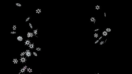 3D illustration of snowflakes flow