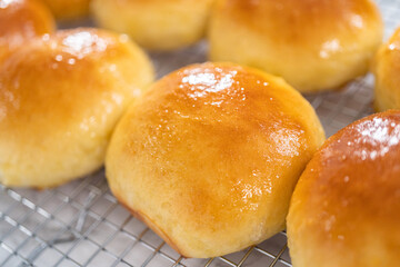 Baking brioche buns