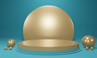 abstract gold geometric podium background branding product presentation 3d rendering