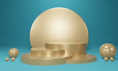 abstract gold geometric podium background branding product presentation 3d rendering