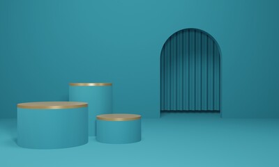 abstract gold geometric podium background branding product presentation 3d rendering