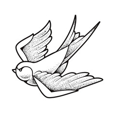 Old School Tattoo Swallow Bird - 482354316