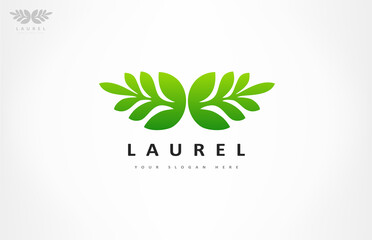 Olive wreath logo vector. Laurel.