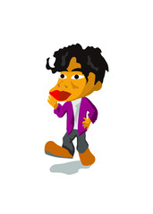 陽気に歩く男性