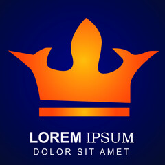 gold color crown logo flaming elegant and bright

