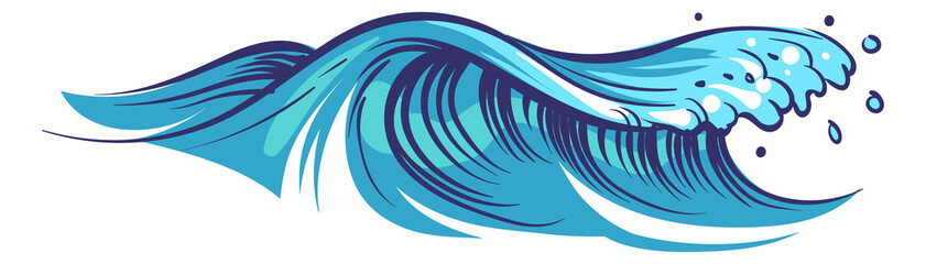 Ocean wave. Summer vacation symbol. Sea travel sign