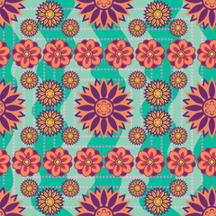 Beautiful and Simple Geometrical Flower Seamless Surface Pattern Design